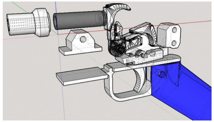 An example of a 3D printed gun design.