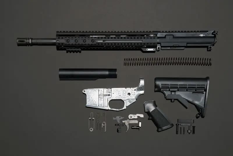 Components of the AR-15 ghost gun made by Andy Greenberg