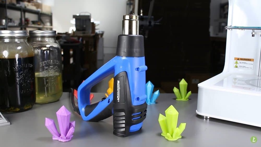 Heat gun for melting 3D prints
