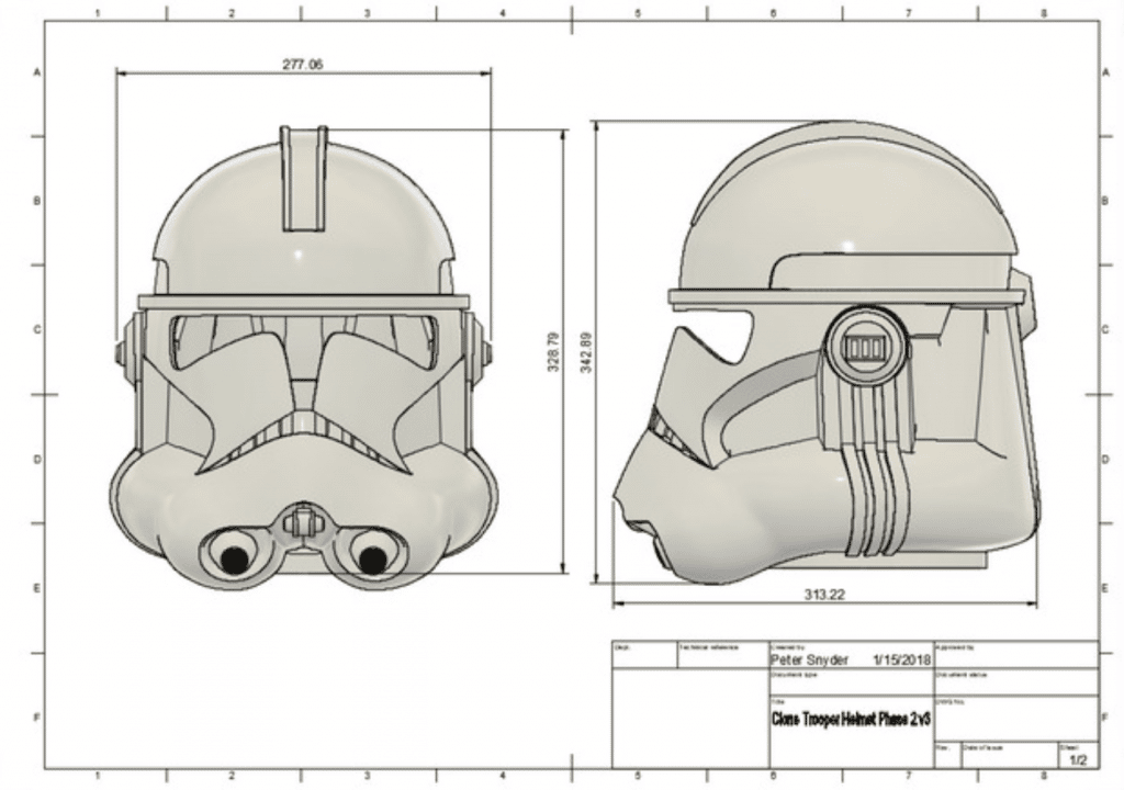 Top 5 Free Star Wars 3D Print Files on Thingiverse #4 Clone Trooper Helmet Phase 2 Star Wars