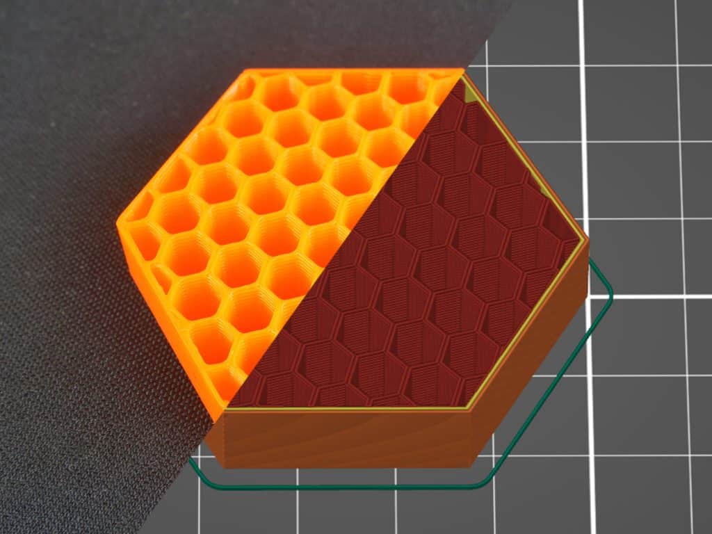 Honeycomb 3D Print Infill Pattern