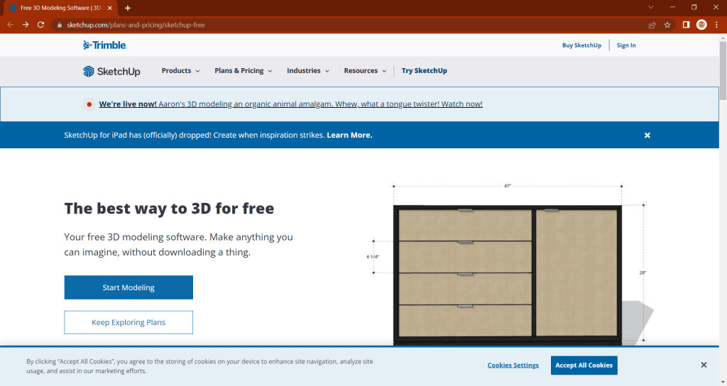 Best Free 3D Printer Modeling Software SketchUp Free
