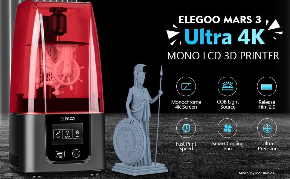 Elegoo Mars 3 - Best 3D printers for miniatures for Beginners
