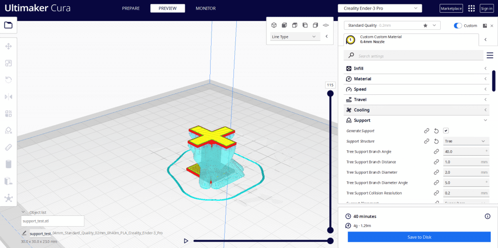 What are the best tree support settings for Cura?
