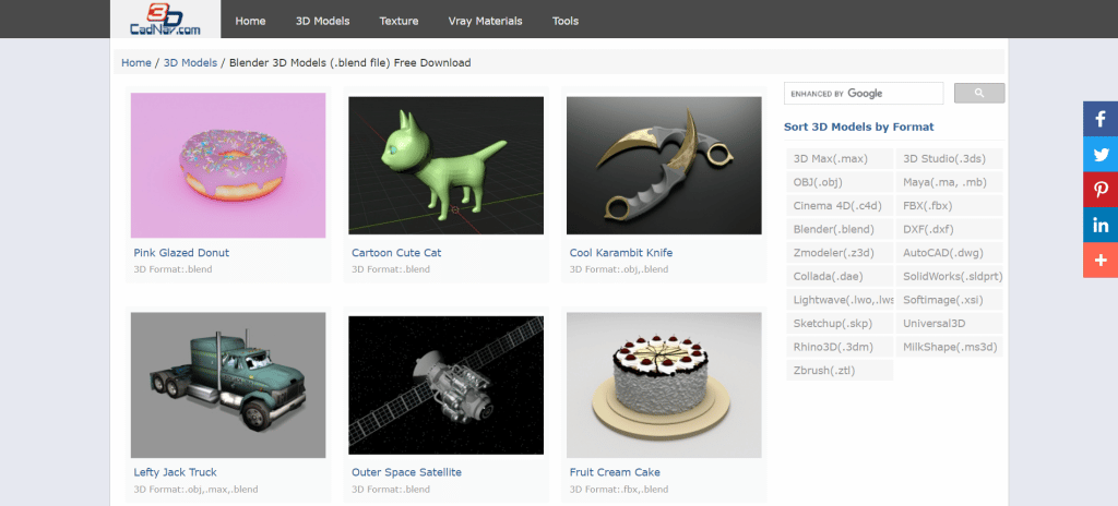 Blender 3D Models blend file Free Download CadNav howto3Dprint.net Discover The World of 3D Print