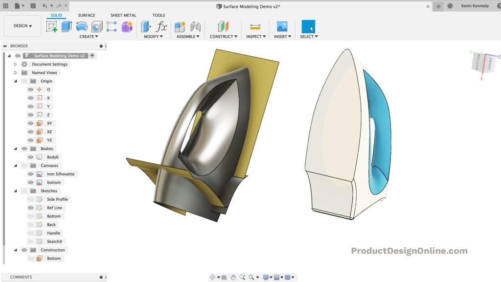 surface modeling with fusion 360 in by kevin kennedy of product design online min howto3Dprint.net Discover The World of 3D Print