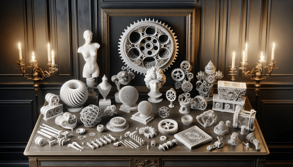 DALL·E 2023 11 26 15.52.25 An elegant and sophisticated 3D printed object display featuring a variety of intricate and detailed models. The objects should range from practical howto3Dprint.net Discover The World of 3D Print
